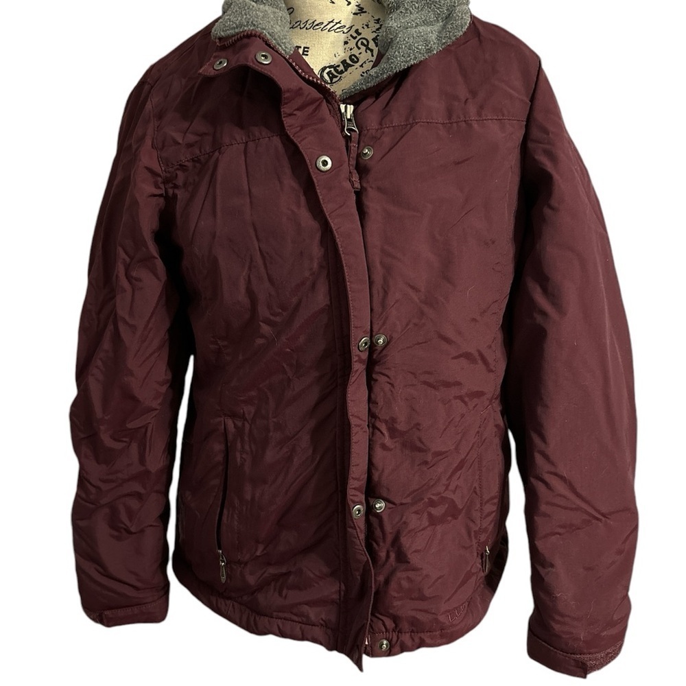 Burgundy Fleece Lined Jacket L.L Bean